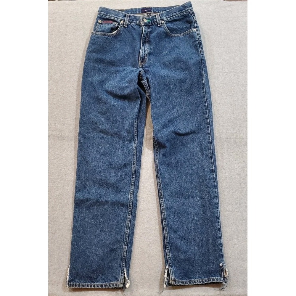 Vintage Blue Denim Tommy‎ Jeans Sz 33 Cotton Straight Leg Medium Wash Pants